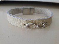Bracelet cuir homme beige 