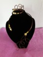 Parure alu marron Collier + bracelet 
