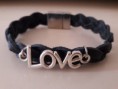 Bracelet cuir tressé homme noir